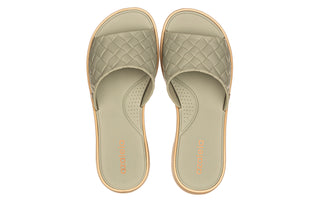 Klapki Azaleia Simone Comfy Flat Rast Green Beige 198017, Zielony, Tworzywo