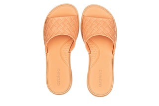 Klapki Azaleia Simone Comfy Flat Rast Beige Brown 198015, Beż/Brąz, Tworzywo