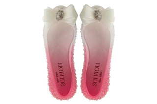 Baleriny Sca'viola 870 Pink, Róż/Biały, Silikon