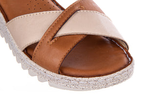 Sandały Bayla-161 016 981 Beige Coconut 161197, Brąz/ Beż, Skóra naturalna