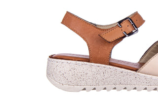 Sandały Bayla-161 016 981 Beige Coconut 161197, Brąz/ Beż, Skóra naturalna