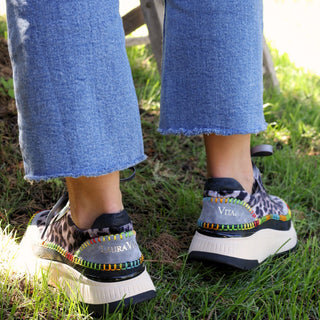 Sneakersy Laura Vita Buzzo 03 Gris 202095, Wielokolorowy, Skóra naturalna