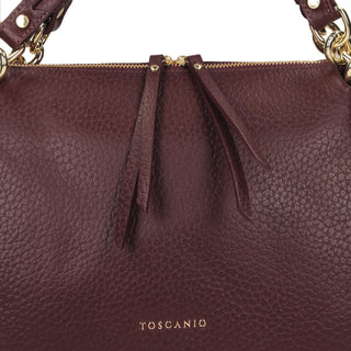 Torebka Toscanio F249 D54 Bordo, Skóra naturalna