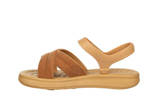 Sandały Azaleia Rafa Sand Flocked Honey Beige, Beżowy, Tworzywo