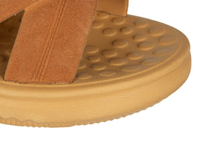 Sandały Azaleia Rafa Sand Flocked Honey Beige, Beżowy, Tworzywo