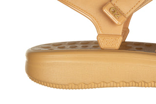 Sandały Azaleia Rafa Sand Flocked Honey Beige, Beżowy, Tworzywo
