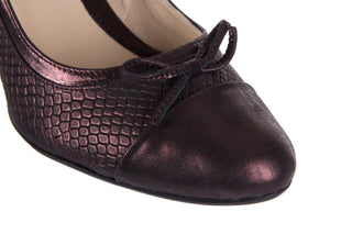 Czółenka Bayla-097 SW7024-101 Fiolet Metalic, Skóra naturalna