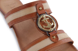 Klapki Bayla-112 243-460 BY Taba Bej - Tan Beige, Brąz, Skóra naturalna