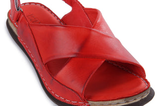 Sandały Bayla-112 473-462-329 Kirmizi - Red , Czerwony, Skóra naturalna