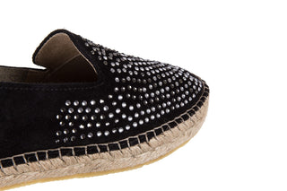 Espadryle Bayla-115 107601 Serraje Negro, Czarny, Skóra naturalna