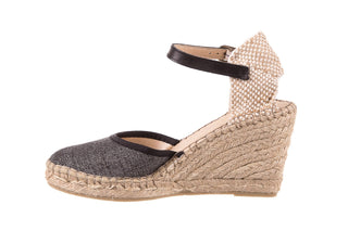 Espadryle Bayla-115 402009 Lory Negro, Czarny/Srebrny, Materiał