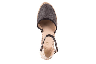 Espadryle Bayla-115 402009 Lory Negro, Czarny/Srebrny, Materiał
