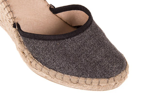 Espadryle Bayla-115 402009 Lory Negro, Czarny/Srebrny, Materiał