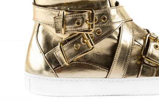 Trampki Bayla-123 5901137 Gold, Złoty, Skóra naturalna