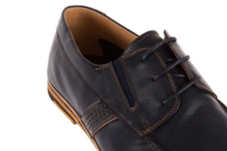 Półbuty John Doubare HS75-1-2 Blue, Granat, Skóra naturalna
