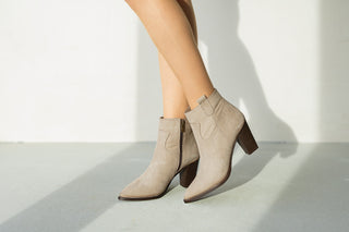 Botki Bayla-161 077 39499 Beige Nubuck 161550, Szary, Skóra naturalna