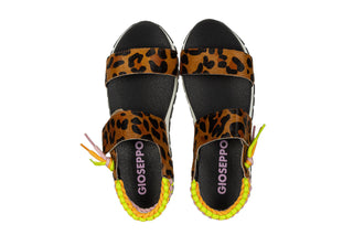 Sandały Gioseppo Leverett Leopard 602211, Wielokolorowy, Skóra naturalna
