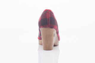 Czółenka DIJEAN 715 716 RED PLAID, Czerwony/ Czarny, Materiał