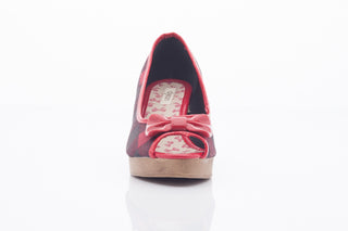 Czółenka DIJEAN 715 716 RED PLAID, Czerwony/ Czarny, Materiał