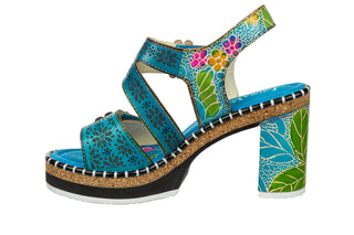 Sandały Laura Vita Naomio 02 Turquoise 202069, Niebieski, Skóra naturalna