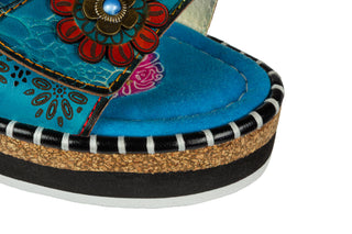 Sandały Laura Vita Naomio 02 Turquoise 202069, Niebieski, Skóra naturalna