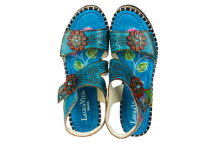 Sandały Laura Vita Naomio 02 Turquoise 202069, Niebieski, Skóra naturalna