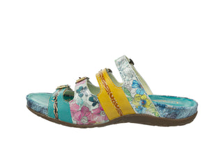 Klapki Laura Vita Liloo 5025 Turquoise 202066, Niebieski, Skóra naturalna
