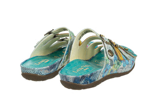 Klapki Laura Vita Liloo 5025 Turquoise 202066, Niebieski, Skóra naturalna