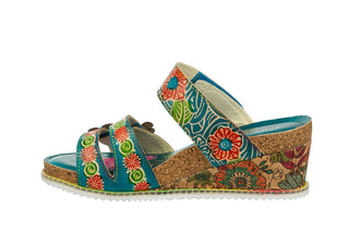 Klapki Laura Vita Bonito 19 Turquoise 202065, Niebieski, Skóra naturalna