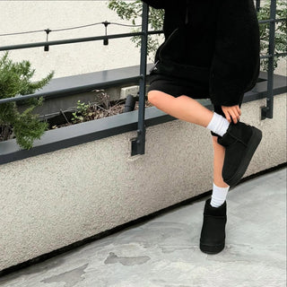 Śniegowce Emu Stinger Micro Flatform Black 119196, Czarny, Skóra naturalna