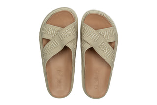 Klapki Melissa Cross M Lover Platform Ad Beige Brown 010486, Beżowy, Tworzywo sztuczne