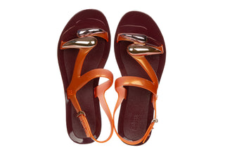 Sandały Melissa Iris Sandal Ad Burgundy Orange 010495, Pomarańczowy, Tworzywo sztuczne