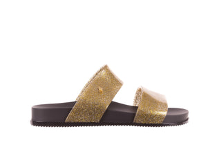 Klapki Melissa Cosmic AD Glitter Glass Black, Czarny/Złoty, Guma