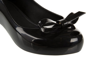 Baleriny Melissa Ultragirl Bow Ad Black, Czarny, Tworzywo sztuczne