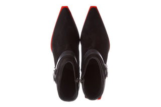 Botki Bayla-195 20K-7202-1 Black Suede 195013, Czarny, Skóra naturalna