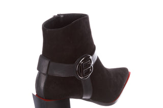 Botki Bayla-195 20K-7202-1 Black Suede 195013, Czarny, Skóra naturalna
