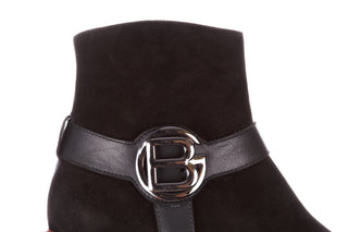 Botki Bayla-195 20K-7202-1 Black Suede 195013, Czarny, Skóra naturalna