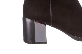 Botki Bayla-195 20K-6501 Black Suede 195003, Czarny, Skóra naturalna