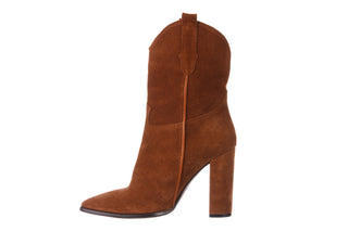 Botki Bayla-195 OZ-7337 Chestnut Suede 195018, Brąz, Skóra naturalna
