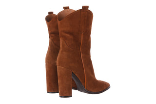 Botki Bayla-195 OZ-7337 Chestnut Suede 195018, Brąz, Skóra naturalna