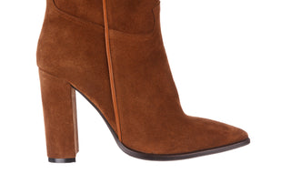 Botki Bayla-195 OZ-7337 Chestnut Suede 195018, Brąz, Skóra naturalna