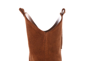 Botki Bayla-195 OZ-7337 Chestnut Suede 195018, Brąz, Skóra naturalna