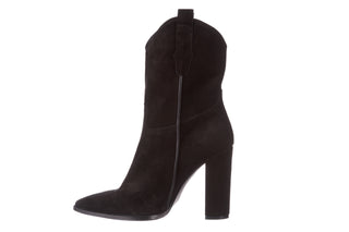 Botki Bayla-195 OZ-7337 Black Suede 195016, Czarny, Skóra naturalna