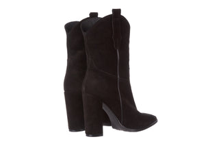 Botki Bayla-195 OZ-7337 Black Suede 195016, Czarny, Skóra naturalna