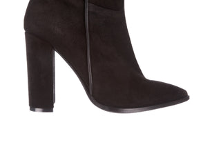 Botki Bayla-195 OZ-7337 Black Suede 195016, Czarny, Skóra naturalna