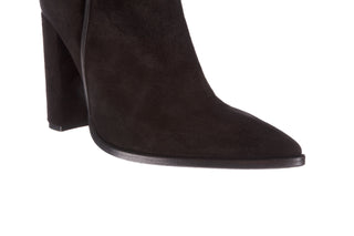 Botki Bayla-195 OZ-7337 Black Suede 195016, Czarny, Skóra naturalna