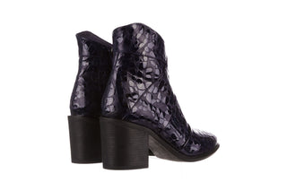 Botki Bayla 161 050 0021 3024 Navy Print 161166, Granat, Skóra naturalna lakierowana