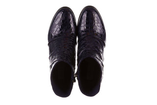 Botki Bayla 161 050 0021 3024 Navy Print 161166, Granat, Skóra naturalna lakierowana