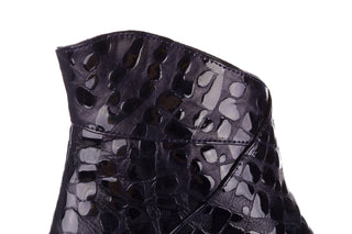 Botki Bayla 161 050 0021 3024 Navy Print 161166, Granat, Skóra naturalna lakierowana