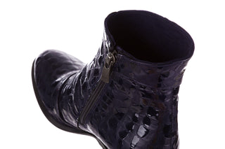 Botki Bayla 161 050 0021 3024 Navy Print 161166, Granat, Skóra naturalna lakierowana